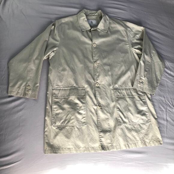 Vintage London Fog Men's Trenchcoat Size XL Maincoat Unlined Duck Cotton Khaki - Picture 1 of 11